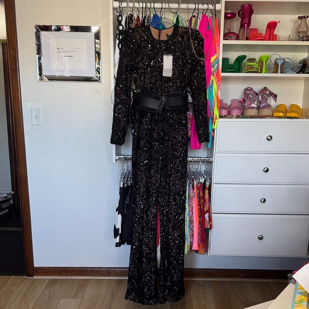 NADINE MERABI Bella Black light jumpsuit